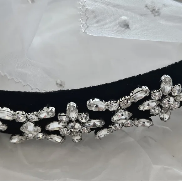 Vera Wang Disney Ears Tiara Crystal Headband Minnie Fairytale Wedding Veil - Picture 5 of 11
